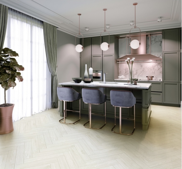 Виниловый ламинат SPC "Cronafloor" Herringbone Дуб Нант (640*128*4,5 мм) — купить в Пятигорске