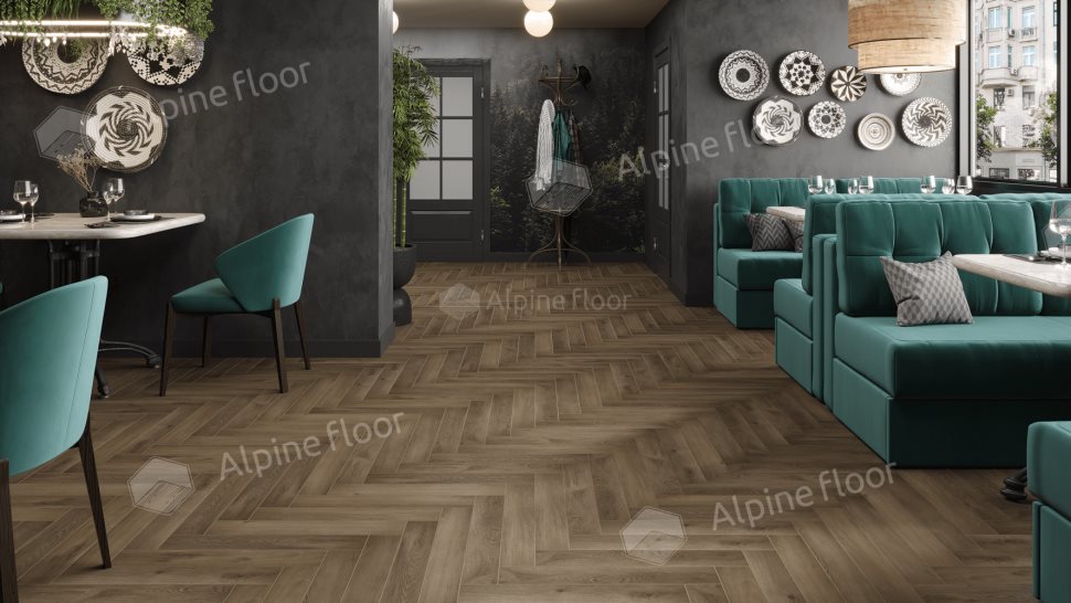 Ламинат "Alpine Floor" Herringbone 12 PRO Дуб Анжу (606*101*12 мм) — купить в Пятигорске