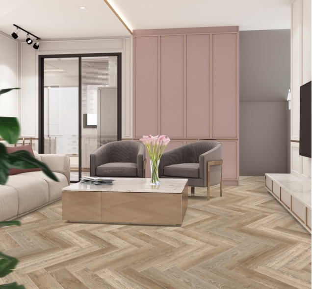 Виниловый ламинат SPC "Cronafloor" Herringbone Дуб Лилль (640*128*4,5 мм) — купить в Пятигорске