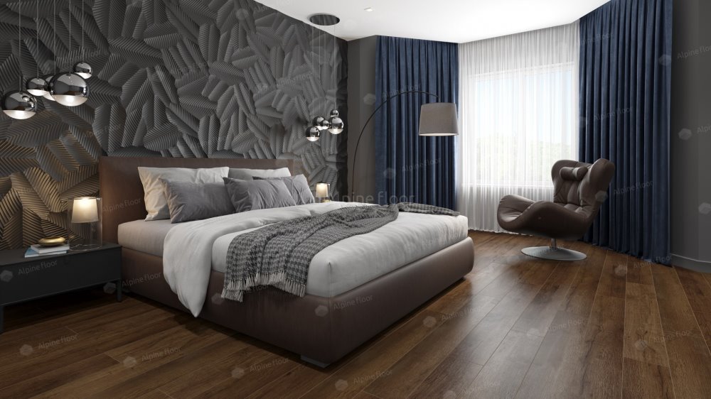 SPC Ламинат "Alpine Floor" Дуб шоколадный (1220*183*8 мм) — купить в Пятигорске