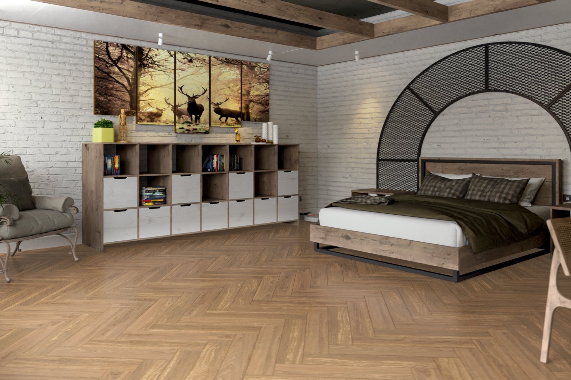 Инженерный паркет «Damy Floor» Натуральный (укладка елочкой) — купить в Пятигорске