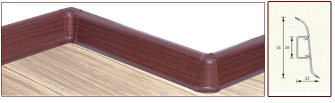 Плинтус "Идеал" пластиковый Комфорт Бук светлый (2500*22*55 мм) — купить в Пятигорске