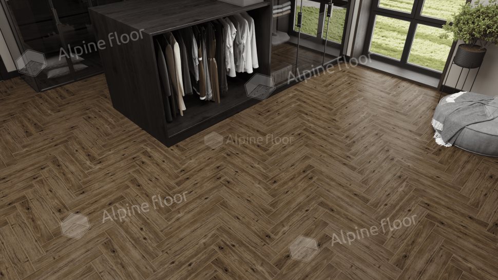 Ламинат "Alpine Floor" Herringbone 12 PRO Дуб Бордо (606*101*12 мм) — купить в Пятигорске