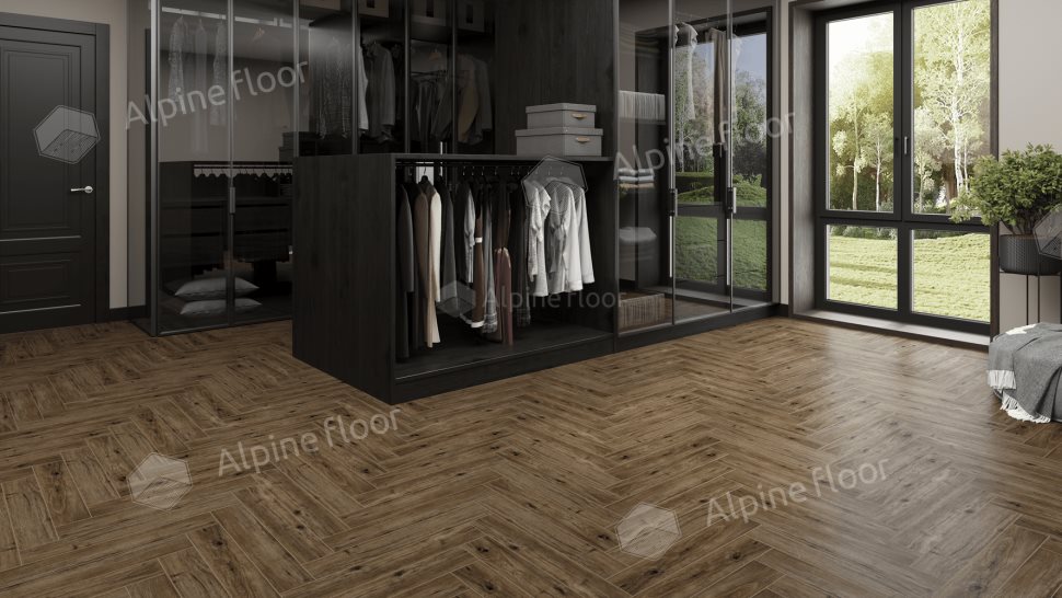 Ламинат "Alpine Floor" Herringbone 12 PRO Дуб Бордо (606*101*12 мм) — купить в Пятигорске