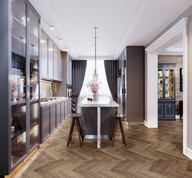 Виниловый ламинат SPC "Cronafloor" Herringbone Дуб Тулуза (640*128*4,5 мм) — купить в Пятигорске